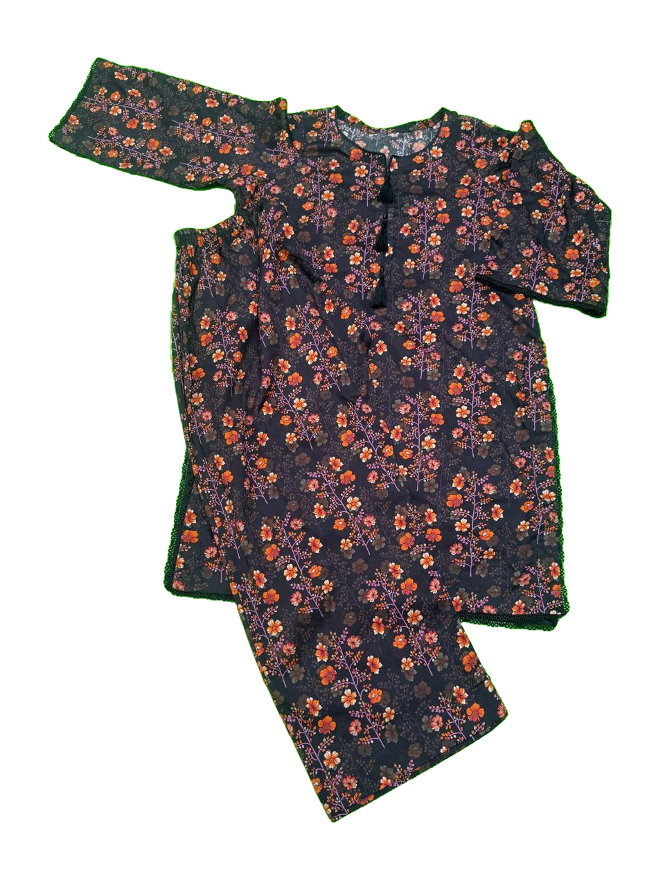 2-Piece Cotton Lawn Floral Suit