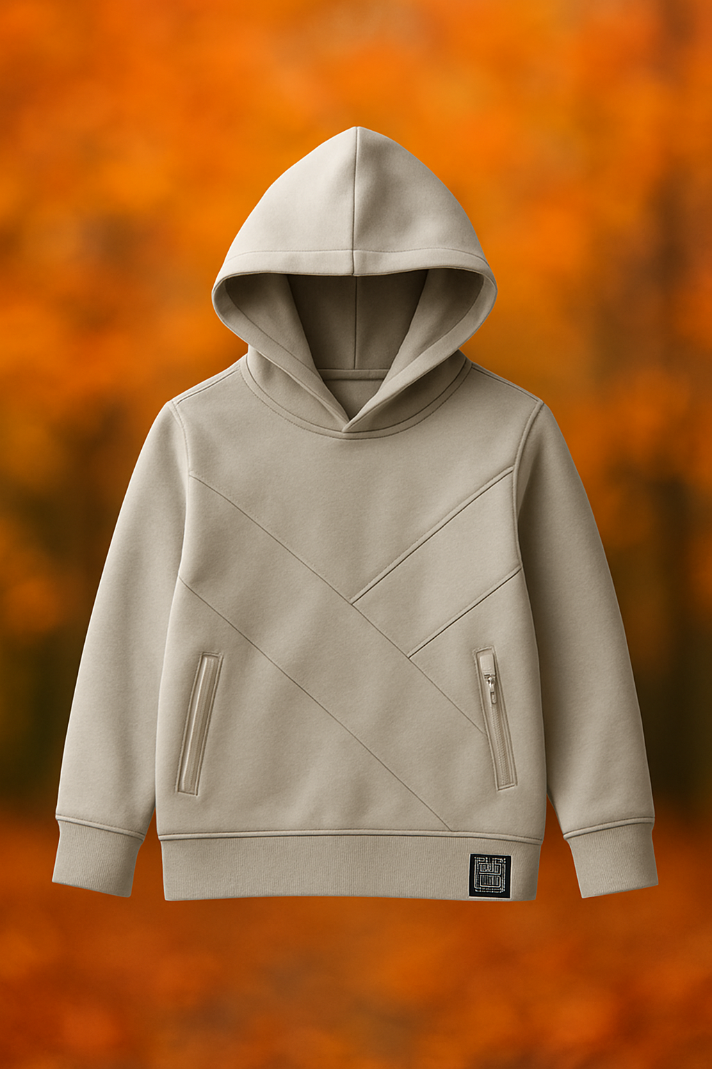 Stylish Light Gray Hoodie for Kids (10–14 Years) | Comfortable & Trendy Sweatshirt with Zipper Pockets