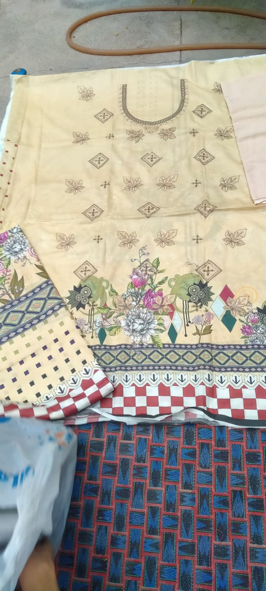 Premium 3-Piece Front Karhai Suit – A Blend of Elegance and Heritage